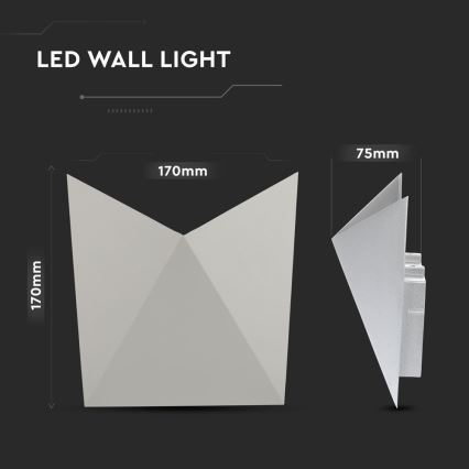 LED Āra sienas lampa LED/5W/230V 4000K IP65 pelēka