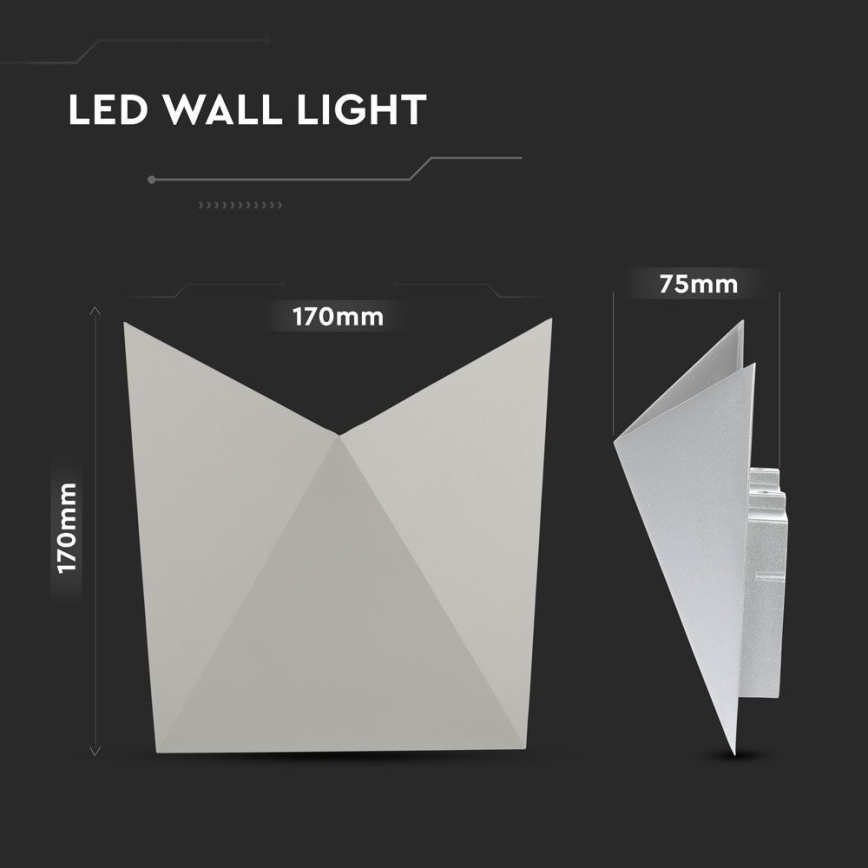 LED Āra sienas lampa LED/5W/230V 4000K IP65 pelēka