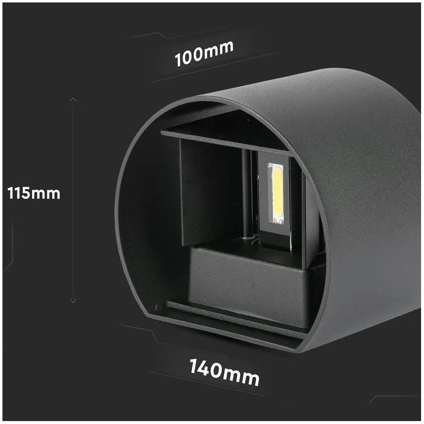 LED Āra sienas lampa LED/6W/230V 4000K IP65 melna