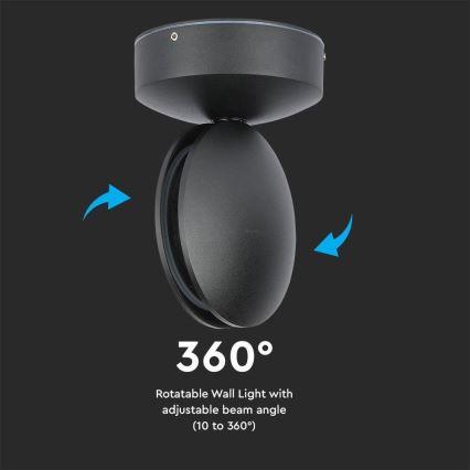 LED Elastīga āra sienas lampa LED/7W/230V 4000K IP65 melna