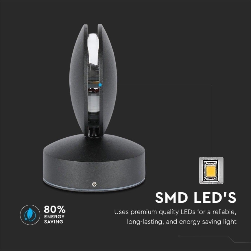 LED Elastīga āra sienas lampa LED/7W/230V 4000K IP65 melna