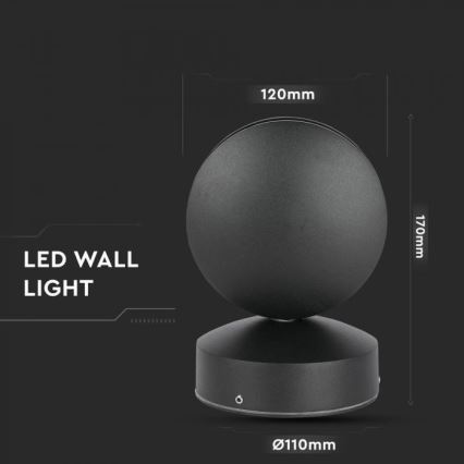 LED Elastīga āra sienas lampa LED/7W/230V 4000K IP65 melna