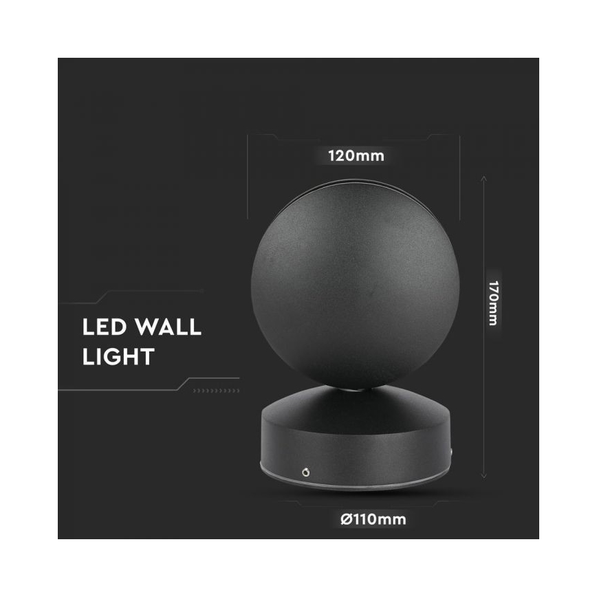 LED Elastīga āra sienas lampa LED/7W/230V 4000K IP65 melna