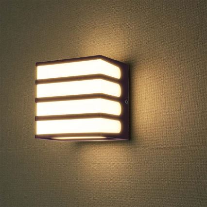 LED Āra sienas lampa LED/8W/230V IP65 4000K brūna