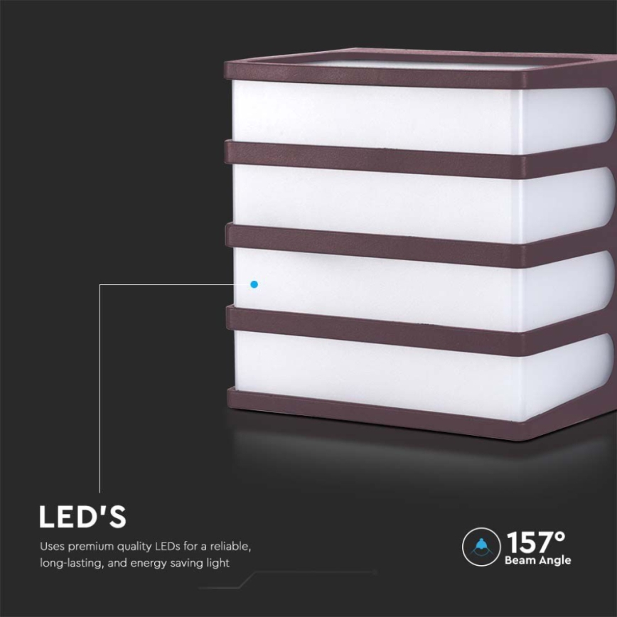 LED Āra sienas lampa LED/8W/230V IP65 4000K brūna