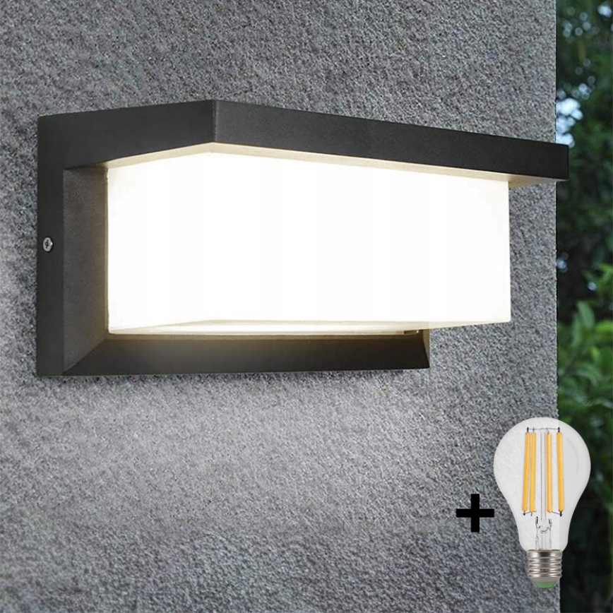 LED Āra sienas lampa NEELY 1xE27/9W/230V 3000K IP54 antracīta