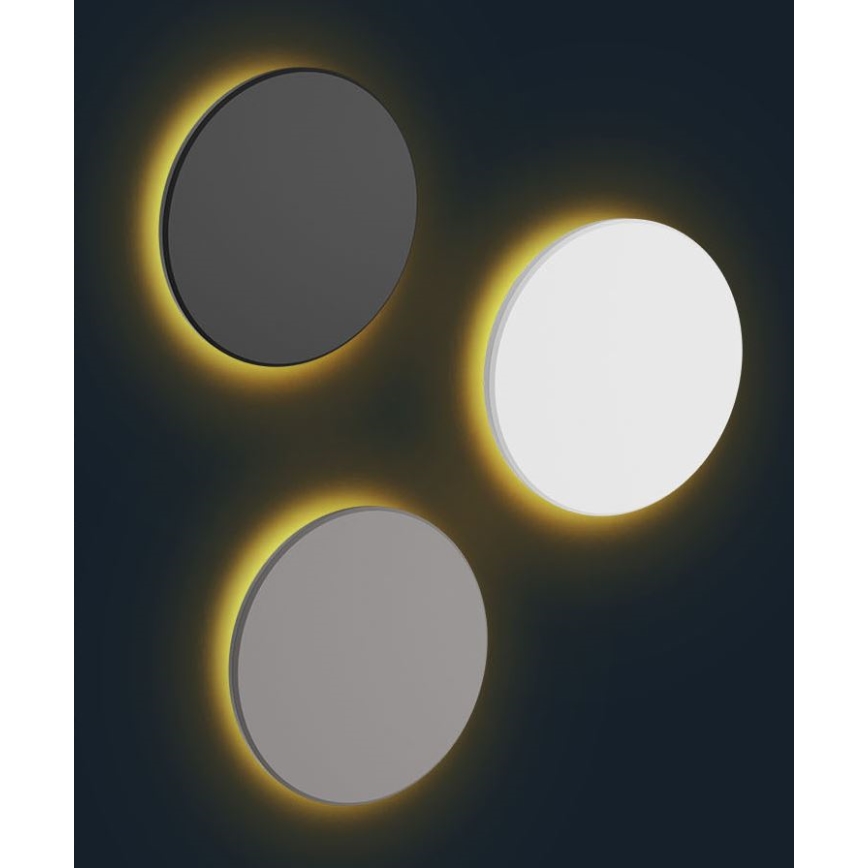 LED Āra sienas lampa PIATTA LED/18W/230V 3000/4000/6000K d. 25 cm IP44 melna