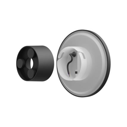 LED Āra sienas lampa PIATTA LED/18W/230V 3000/4000/6000K d. 25 cm IP44 melna