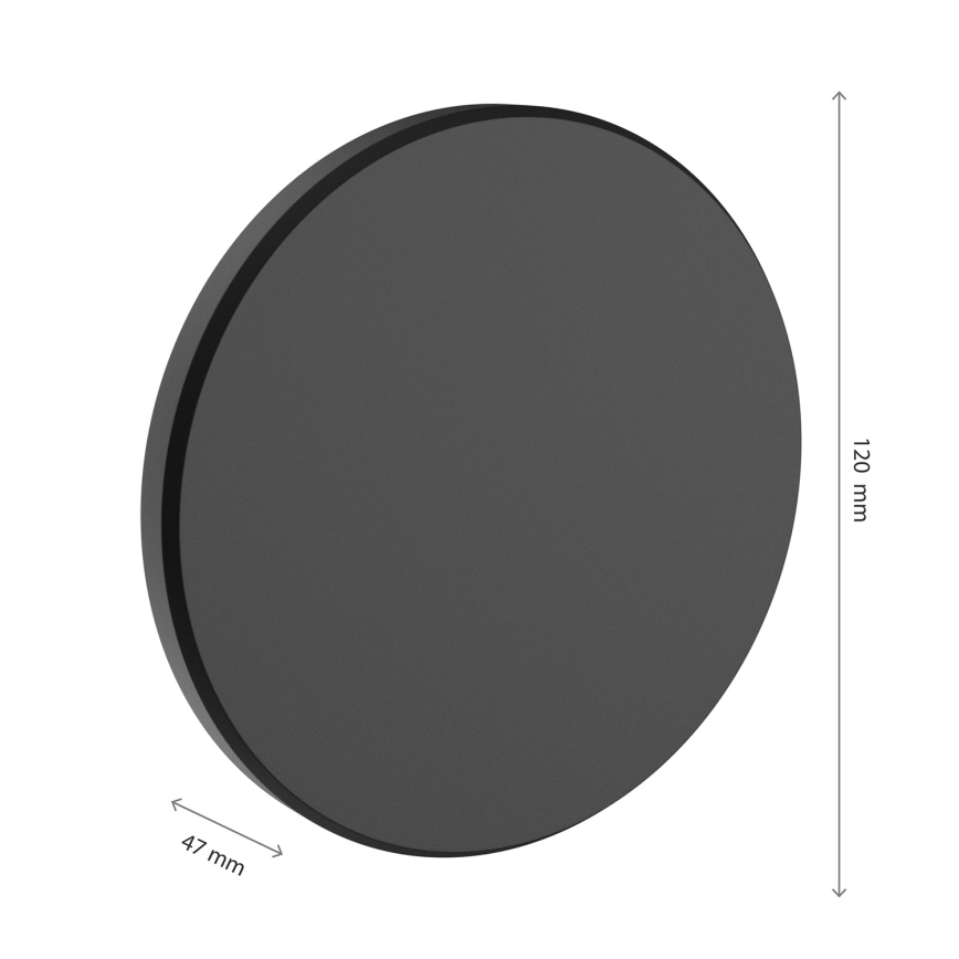 LED Āra sienas lampa PIATTA LED/18W/230V 3000/4000/6000K d. 25 cm IP44 melna