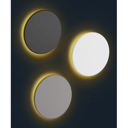 LED Āra sienas lampa PIATTA LED/18W/230V 3000/4000/6000K d. 25 cm IP44 pelēka