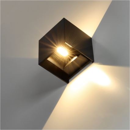 LED Āra sienas lampa QUERK 2xLED/3W/230V 3000K IP54 melna