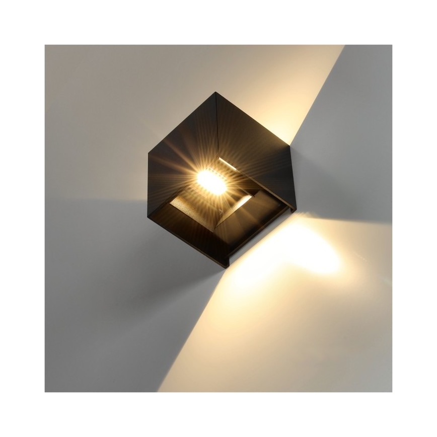 LED Āra sienas lampa QUERK 2xLED/3W/230V 3000K IP54 melna