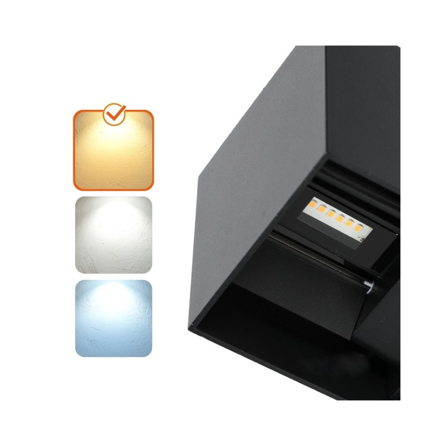 LED Āra sienas lampa QUERK 2xLED/3W/230V 3000K IP54 melna