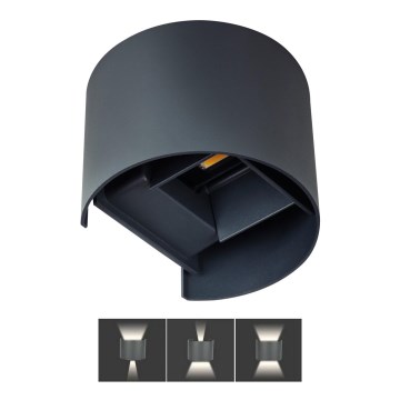 LED Āra sienas lampa REKA LED/7W/230V IP54 antracīta