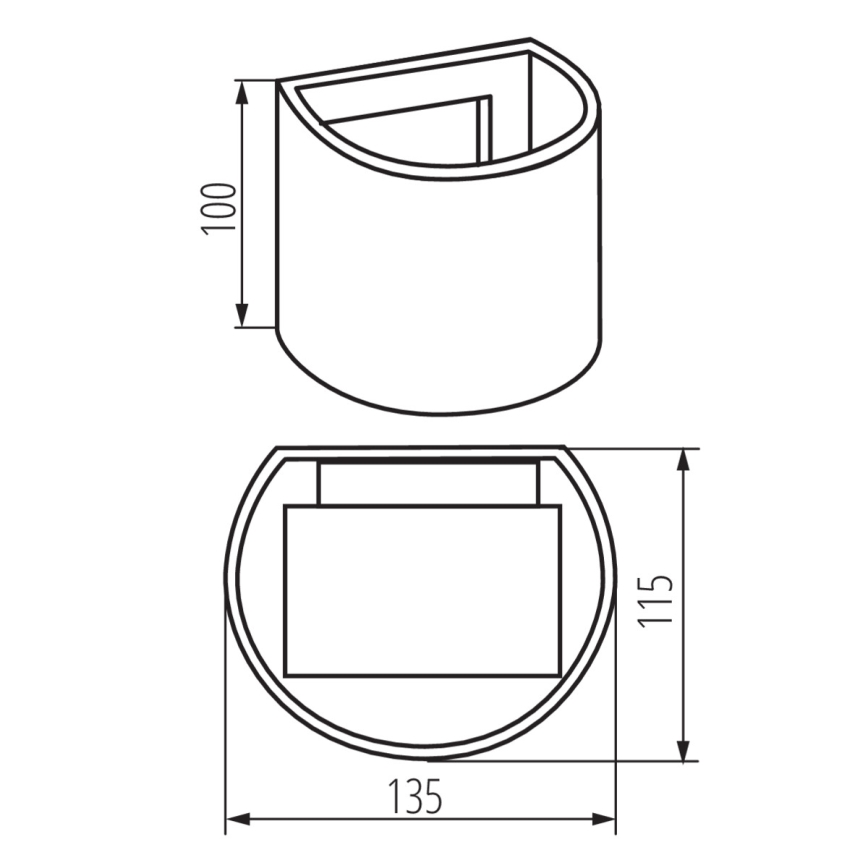 LED Āra sienas lampa REKA LED/7W/230V IP54 antracīta