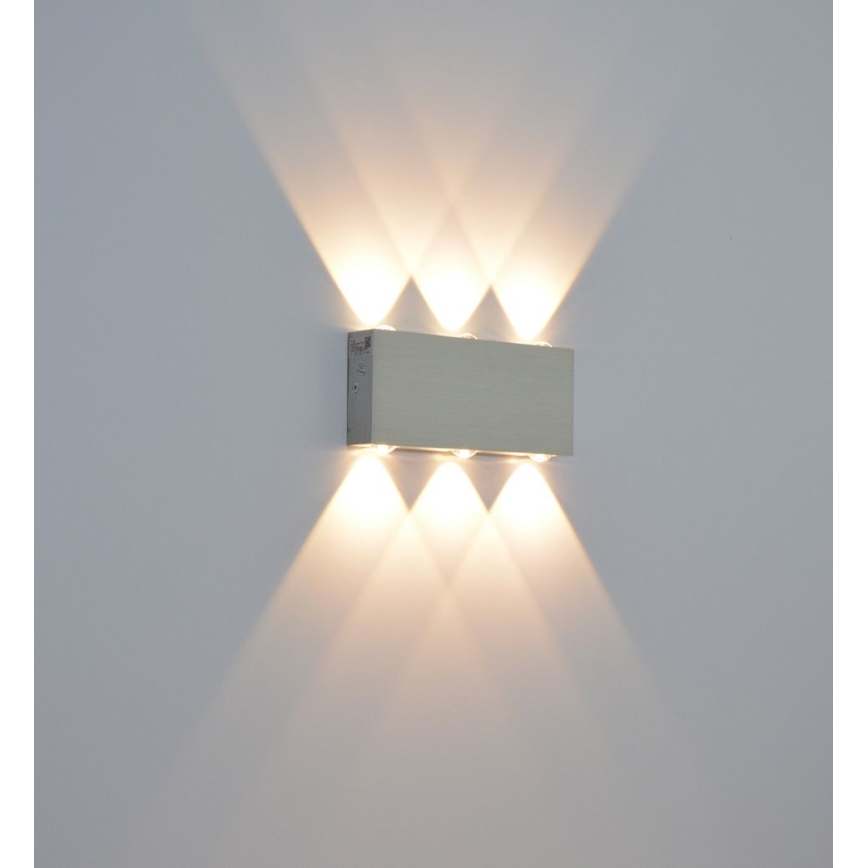 LED Āra sienas lampa SILBER 6xLED/1W/230V IP54