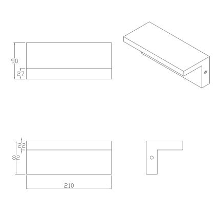 LED Āra sienas lampa TESA LED/10W/230V IP54 melna