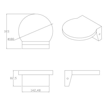 LED Āra sienas lampa TESA LED/10W/230V IP54 melna