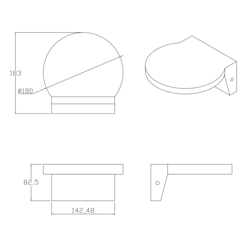 LED Āra sienas lampa TESA LED/10W/230V IP54 melna