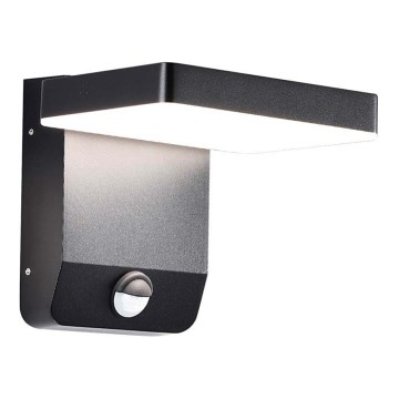 LED Āra sienas locāma lampa ar sensoru LED/17W/230V IP65 3000K melna