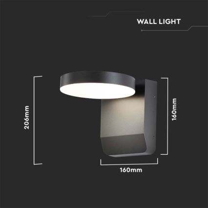 LED Āra sienas locāma lampa LED/17W/230V IP65 4000K melna