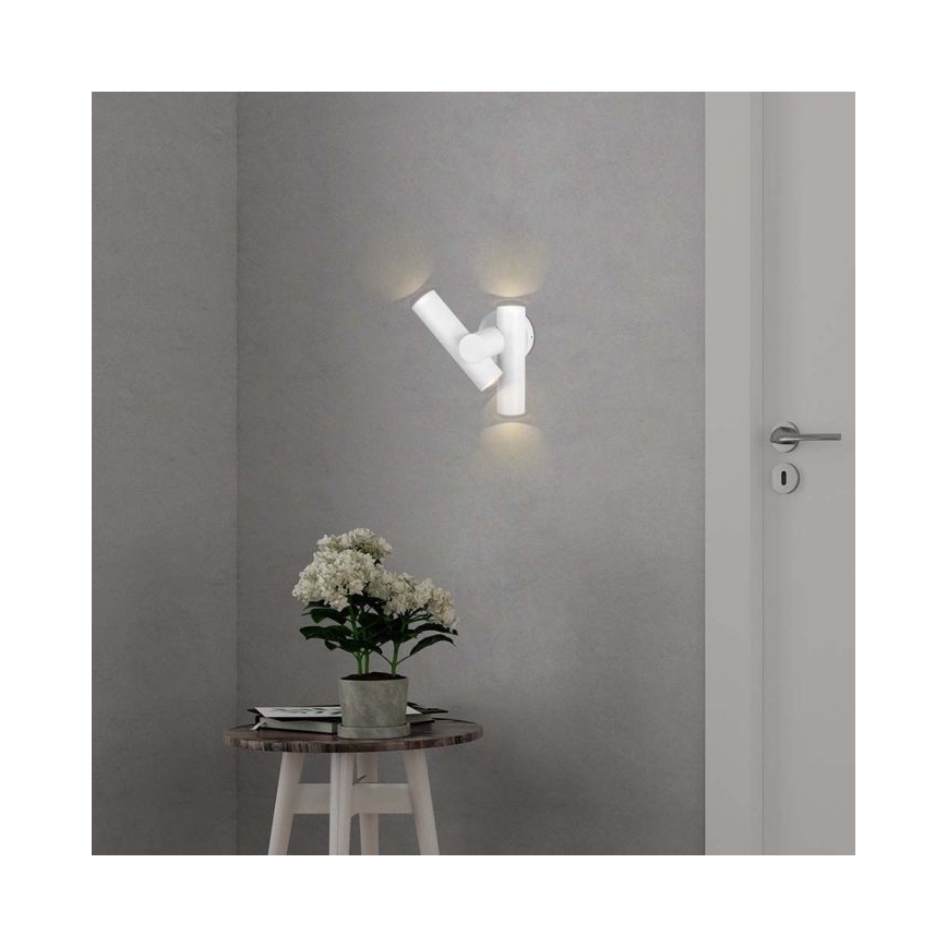 LED Āra sienas locāms starmetis 2xLED/3W/230V 3000K IP44, balta