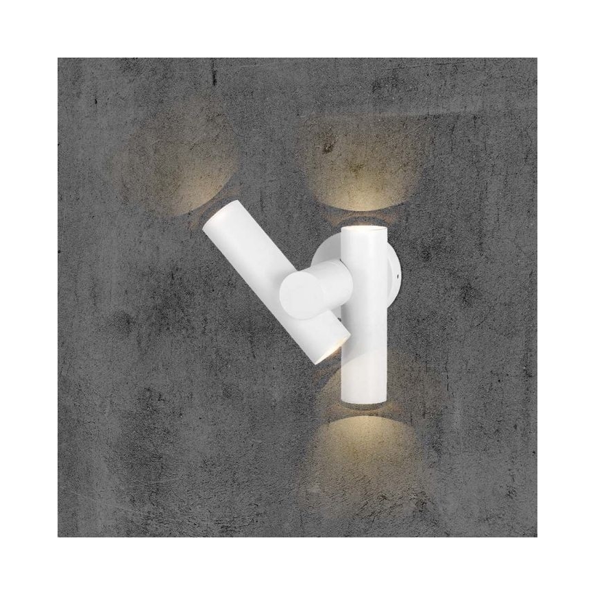 LED Āra sienas locāms starmetis 2xLED/3W/230V 3000K IP44, balta