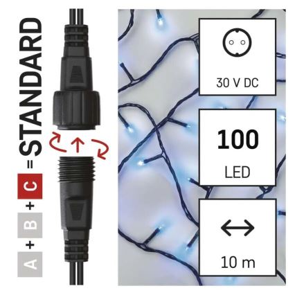 LED āra virtene 100xLED/10m IP44 zila