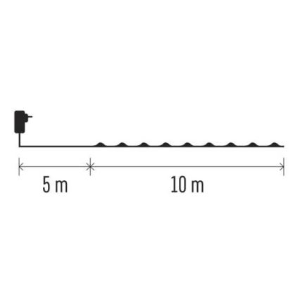 LED āra virtene 100xLED/15m IP44 auksti balta