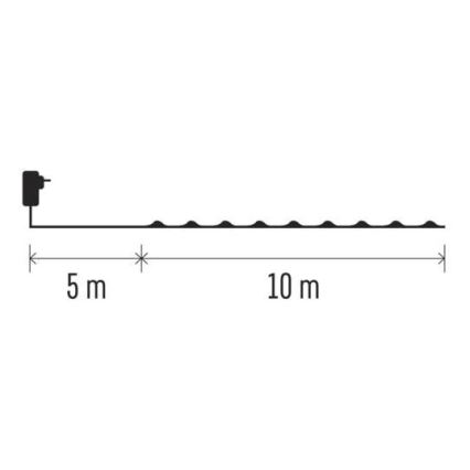 LED  āra virtene 100xLED/15m IP44 siltā balta
