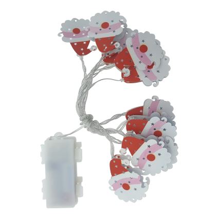 LED āra virtene 10xLED/2xAA 1,65 m IP44 silti balta Ziemassvētku vecītis