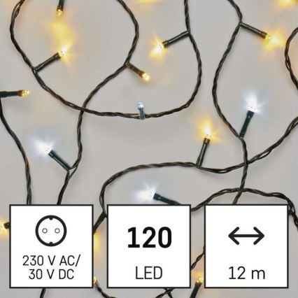 LED āra virtene 120 LED, 2 darbības režīmi, 17 m, IP44, siltā/aukstā gaisma
