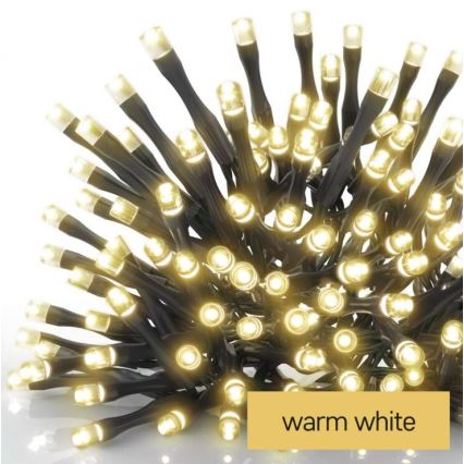 LED āra virtene 120xLED/3xAA, 8,9 m, IP44, siltā balta