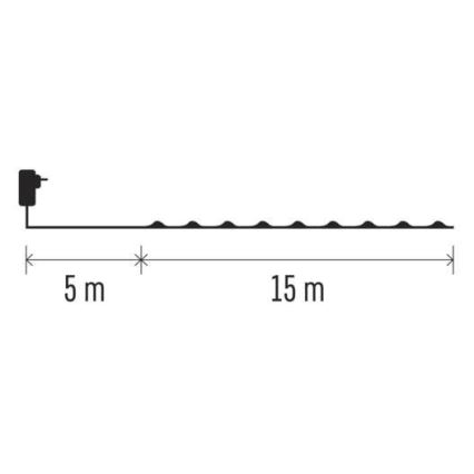 LED āra virtene 150xLED/20m IP44 silta balta