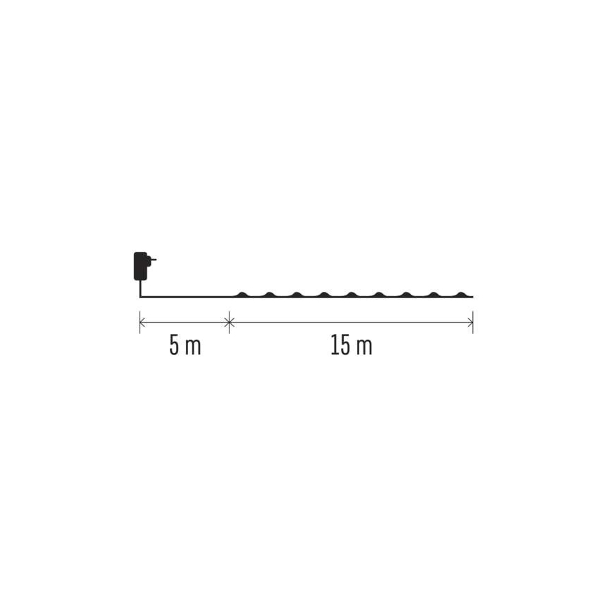LED āra virtene 150xLED/20m IP44 silta balta