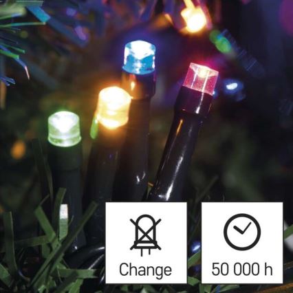 LED āra virtene 180 LED, 23 m, IP44, daudzkrāsaina