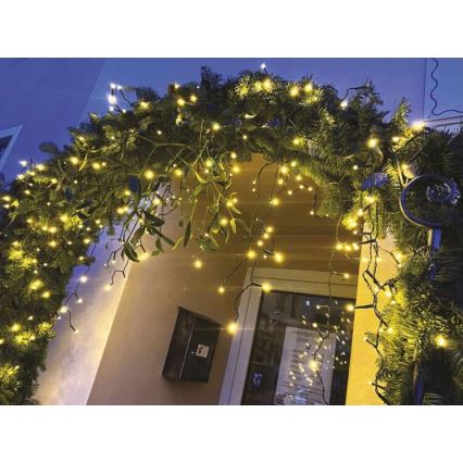 LED āra virtene 200 LED / 8 režīmi, 8,6 m, IP44, siltā balta