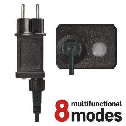 LED āra virtene 200 LED / 8 režīmi, 8,6 m, IP44, siltā balta