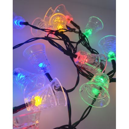 LED āra virtene 20xLED/2xAA 2,2 m IP44 daudzkrāsaini zvaniņi