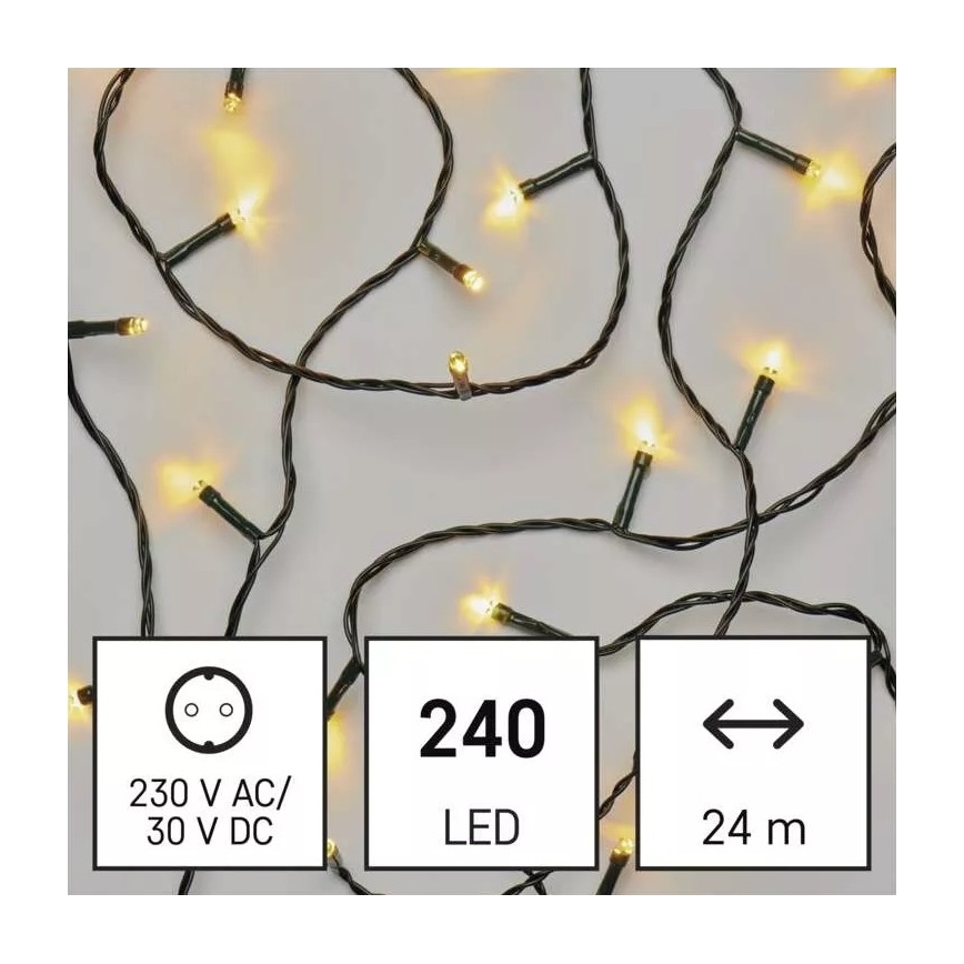 LED  āra virtene 240xLED/8 režīmi 29m IP44 silti balta