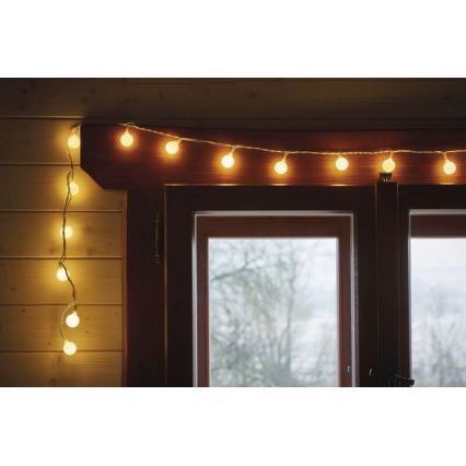 LED āra virtene 40 LED / 9 m IP44 silti balta