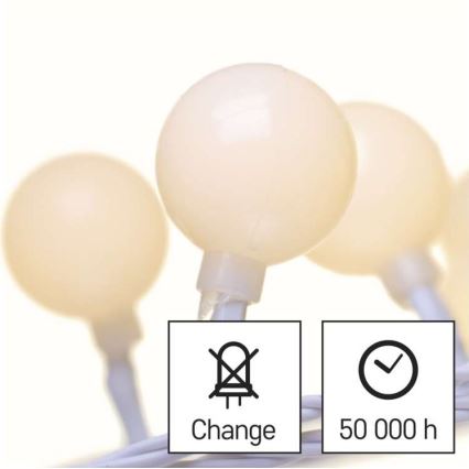 LED āra virtene 40 LED / 9 m IP44 silti balta