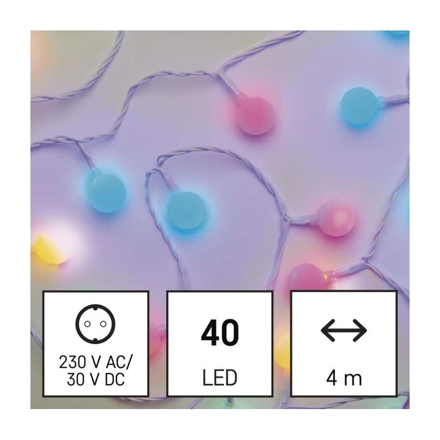 LED āra virtene 40xLED/9m IP44 daudzkrāsaina