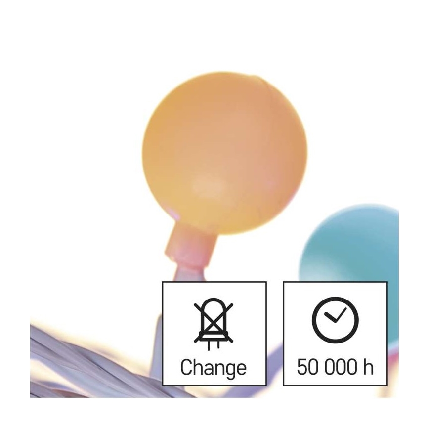 LED āra virtene 40xLED/9m IP44 daudzkrāsaina