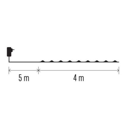 LED āra virtene 40xLED/9m IP44 siltā balta