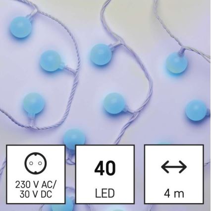 LED āra virtene 40xLED/9m IP44 zila