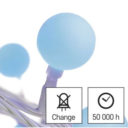 LED āra virtene 40xLED/9m IP44 zila