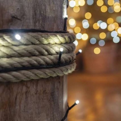 LED āra virtene 50xLED/5m IP44 auksti balta