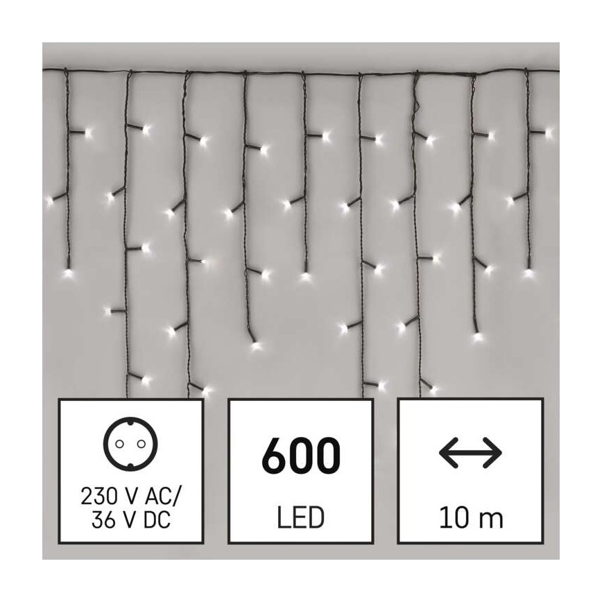 LED āra virtene 600xLED/8 režīmi 15m IP44 auksti balta