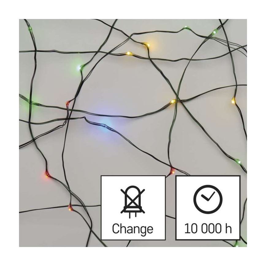 LED āra virtene 75xLED/12,5m IP44 daudzkrāsaina